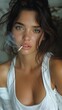 © VGV - Portrait of a Young Woman Smoking a Cigarette