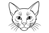 Fototapeta Koty - cat head silhouette vector art illustration