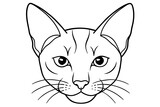 Fototapeta Koty - cat head silhouette vector art illustration