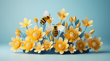 Bees Spring Icon 3d