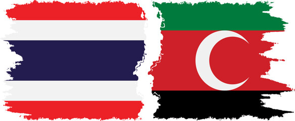 Darfur and Thailand grunge flags connection vector