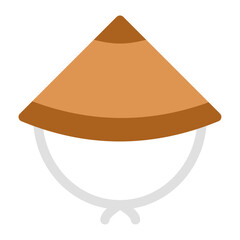 Canvas Print - bamboo hat icon 