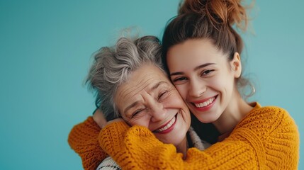 Wall Mural - Mother and daughter affection 