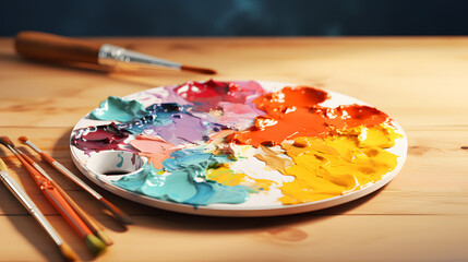 Canvas Print - Paint Palette Painting 3d