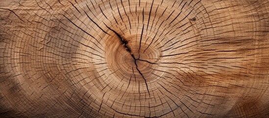 Poster - Detailed view of a thick tree trunk showing a prominent knot on its surface, highlighting the unique texture and patterns