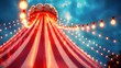 As the sun sets on a summer evening the bright lights of the circus tent come to life creating a vivid and charming backdrop. The . .