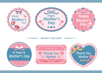 Wall Mural - Set of mother's day labels and badges vector Illustration. Sale sticker, invitation, frames and isolated vector symbols set.