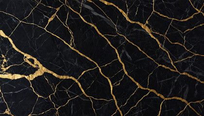 Sticker - Gold Patterned natural of black marble (Gold Russia) texture background for product design