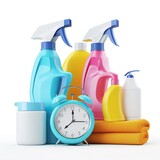 Fototapeta  - cleaning products isolated on white