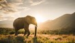 elephant in nature at mountain valley generative ai