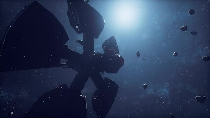 Wall Mural - futuristic space station investigates a cosmic haze of interstellar matter