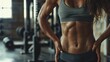 Close up a perfect body women at gym