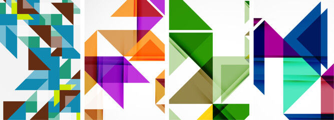 triangle poster set for wallpaper, business card, cover, poster, banner, brochure, header, website