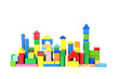The toy castle from color blocks isolated on a white background