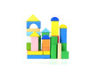 The toy castle from color blocks isolated on a white background