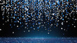 blue and silver confetti rain launched falling