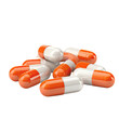 © Ferdous - white and orange capsule pills isolated on transparent background