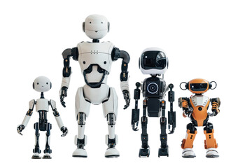 Poster - Robots: Technology is advancing and playing a greater role in daily life. People are interested in the abilities and benefits of robots in various fields, Isolated on a transparent background.
