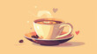 Hot coffee icon 2d flat cartoon vactor illustration