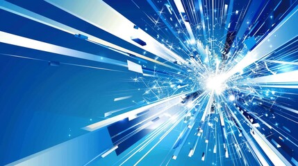 abstract burst of blue shape modern background