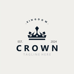 Crown logo simple design template. Vintage Crown Logo Royal King Queen concept symbol logotype