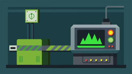 An image of a monitoring device attached to a critical piece of equipment displaying a flashing green light to indicate that it is operating at