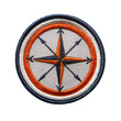 compass embroidered patch badge isolated on transparent background