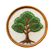 tree embroidered patch badge isolated on transparent background
