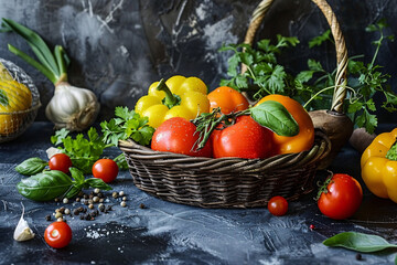 Wall Mural - vegetables in a basket