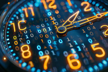 Wall Mural - a clock with a digital face showing the time as 12:00