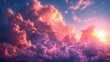 Azure sky with artistic cloud formations, colorful, expansive beauty, peaceful, AI Generative