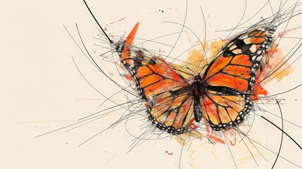 Wall Mural - butterfly drawing