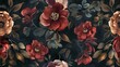 Elegant floral pattern with dark elegance touch