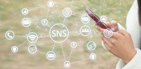 Poster - sns. social networking service. business