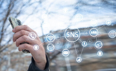 Canvas Print - sns. social networking service. business