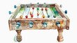 Old fashioned foosball or kicker table. Watercolor