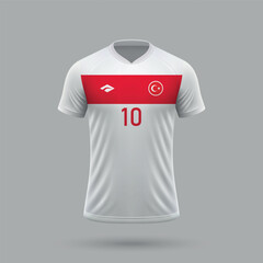 Wall Mural - 3d realistic soccer jersey Turkey national team 2024