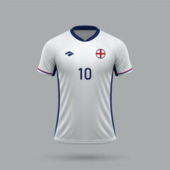 Wall Mural - 3d realistic soccer jersey England national team 2024