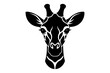 giraffe head silhouette vector illustration