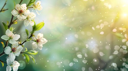 Wall Mural - Spring card with blooming with soft light effect  ,Generative ai, 