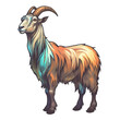 isolated goat cartoon illustration transparent background