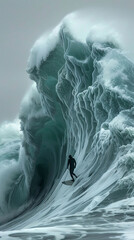 Canvas Print - a surfer is riding a wave in the ocean