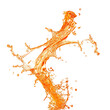 Orange water splash is super smoot isolate white background.