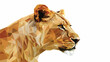 Geometrical low poly illustration of a lioness head