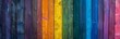 Colorful wooden planks background in the style of a rainbow color for lgbt pride celebration. Wooden wall texture with colorful wood slats. Rainbow flag banner design.