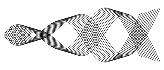 Abstract wave line element for design. Abstract black, white background with curve lines and waves. Abstract wave lines on white background. Abstract background with  wave. Vector illustration.