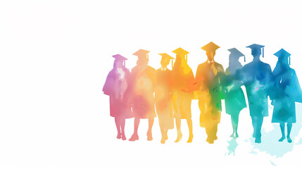 Canvas Print - forces graduates on a white background , colorful graphics, vector