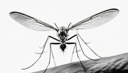 Wall Mural - Wallpaper Closeup of a mosquito insect isolated on white background