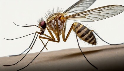 Wall Mural - Wallpaper Closeup of a mosquito insect isolated on white background