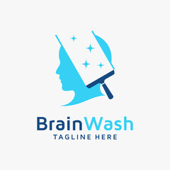 Wall Mural - Brain wash logo design